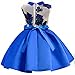 AYOMIS Flower Girl Pageant Dress Kids Party Embroidery Wedding Dresses 2-9 Years(Blue,3-4Y)