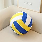 8.6 Inch Plush Football Basketball Pillow,Soft Soccer Ball Stuffed Toys- Sports Pillow Fluffy Soft Throw Pillow Toy,Sport Theme Decor, Stuffed Toy Gift for Kids, Boys, Girls, (Volleyball Yellow)