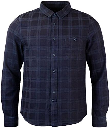 Native Youth Woven Denim Check Shirt Indigo
