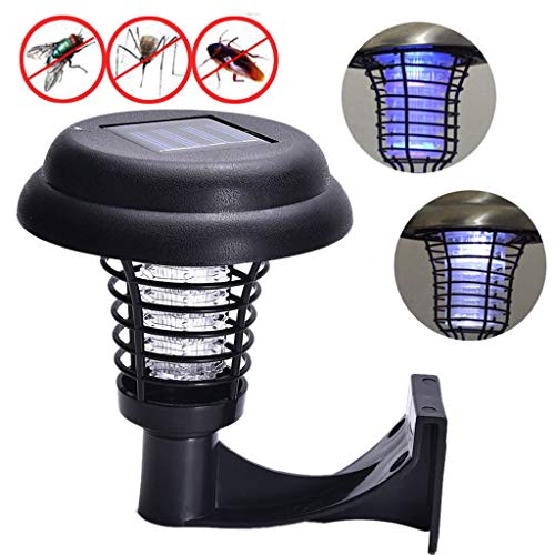 Euone Pest Control, Solar Powered LED Light Pest Bug Zapper Insect Mosquito Killer Lamp Garden Lawn