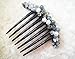 Side Comb Hair Accessories French twist hair comb Ornamented along the top of the heading with Pearl & Stone (Gray)
