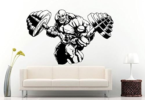 Crazy Gym Rat Power Weights Training Fitness Bodybuilding Wight Lifting Logo Emblem Sign Wall Decal Vinyl Sticker Mural Room Decor L612