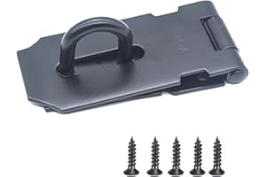 Door Hasp Latch Lock,3 Inch Door Padlock Clasp Hasp Lock,Stainless Steel Safety Hasp Latch,Matte Black