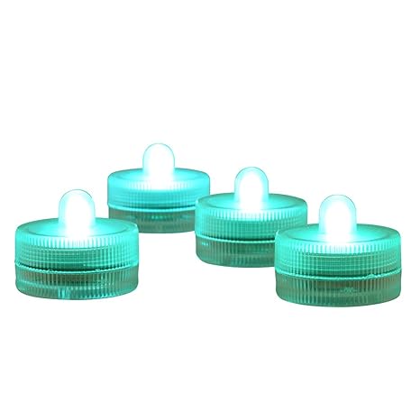 Submersible Led Lights 10pcs Battery Operated 3cm Teal Waterproof