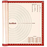 Silicone Baking Mat Pastry Board Extra Large 28''x20''- Non Stick Silicon Dough Rolling Mat Non Slip Kneading Counter liner With Measurements - Fondant/Pie Crust/Pizza/Bread/Cookie Mat by SUNRICH