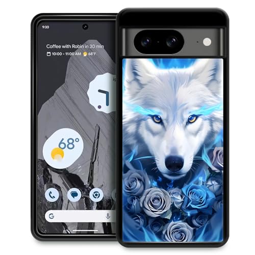 CARLOCA Pixel 8 White Wolf Flower Case