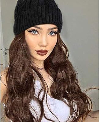 Amazon Com Aisi Hair Winter Beanie Hats Pom With Hair Attached