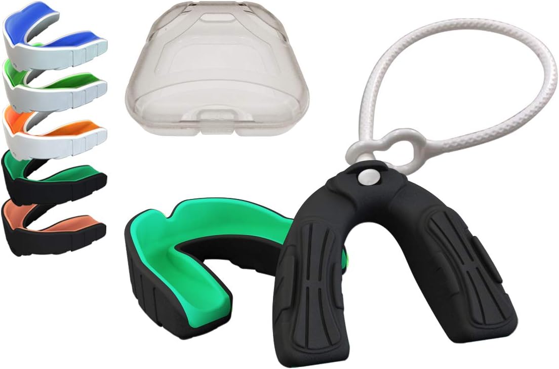 Coollo Sports Boil and Bite Cool Mouth Guard DBT Custom Fit Sport Mouthpiece for Football, Hockey, Rugby, Lacrosse and More (Free Case) -Adult Size (Adult -Ages 11 & Above, Mint Green & Black) … : Sports & Outdoors
