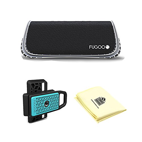 FUGOO Sport XL - Portable Waterproof Bluetooth Speaker with Speakerphone, FUGOO Multi Mount and a Custom Designed Polishing Cloth.