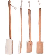 minkissy Natural Loofah Bath Brush Long Handle Exfoliating Shower Scrubber for view 3