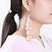 HSWE Tassel Earrings Hula Skirt Thread Tassel Eardrop Tiered Dangle Earrings Cream Pink