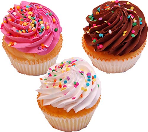 Flora-cal Products Fake Cupcakes 3 Pack Sprinkle Cupcake
