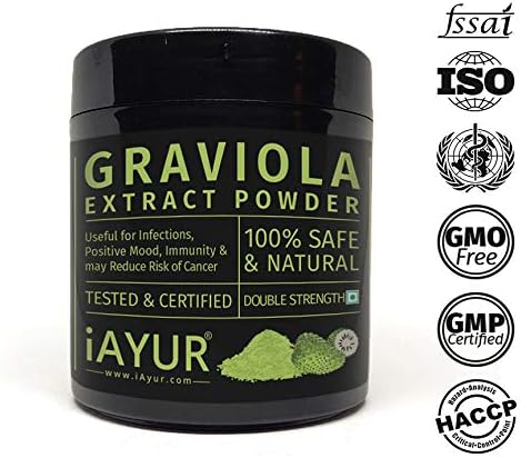 iAYUR Graviola (Soursop) Extract Powder 100 Gms| Tested & Certified 100% Potent, Natural, Pure & Safe - Immunity & Healthy Cell Growth