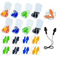 Ear Plugs for Sleeping,16 Pairs Noise Canceling Soft Reusable Silicone Earplugs Waterproof Noise Reduction Earplugs for Concert,Swimming,Study,Loud Noise,Snoring