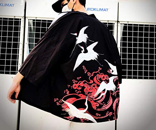 Harajuku Japanese Robes Loose Chiffon Cardigan Kimono Yukata Women Kimono Cosplay Costume,18.9,XXL - Thumbnail 4
