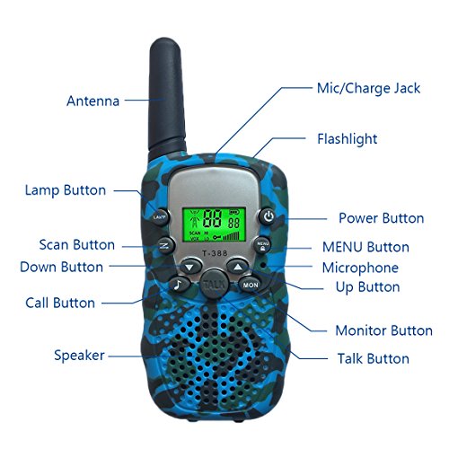 Kids Camping Gear Joyfun Walkie Talkies for Kids Long Range Two Way T388 Toys for Boys 510