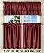 Ellis Curtain Stacey Sheer 56-by-45 Tailored Tier Pair Curtains, Merlot