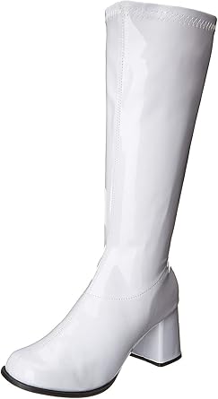white patent leather gogo boots