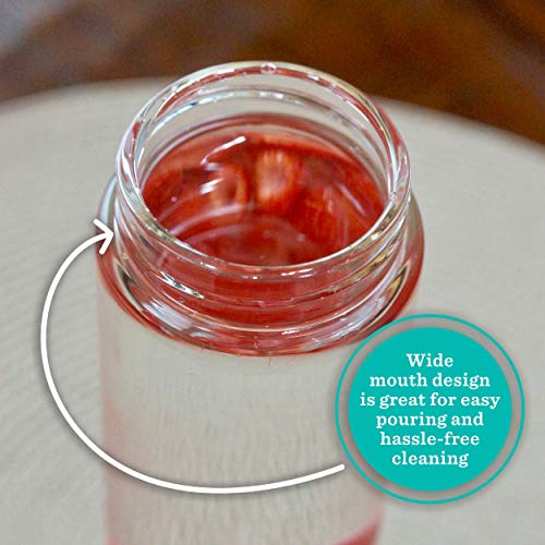 Juice Bottles 4 Pack Wide Mouth Glass Bottles with Lids for Juicing