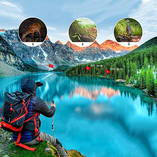 Monocular Telescope, 12X50 HD Low Night Vision Waterproof- Shockproof High Power and Phone Adapter, Tripod Holder for Bird Watching Hunting Camping Hiking Travelling Secen[Best Telescope 2020] - Thumbnail 2