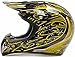 Adult Offroad Helmet Goggles Gloves Gear Combo DOT Motocross ATV Dirt Bike MX Black Yellow Splatter ( Small )