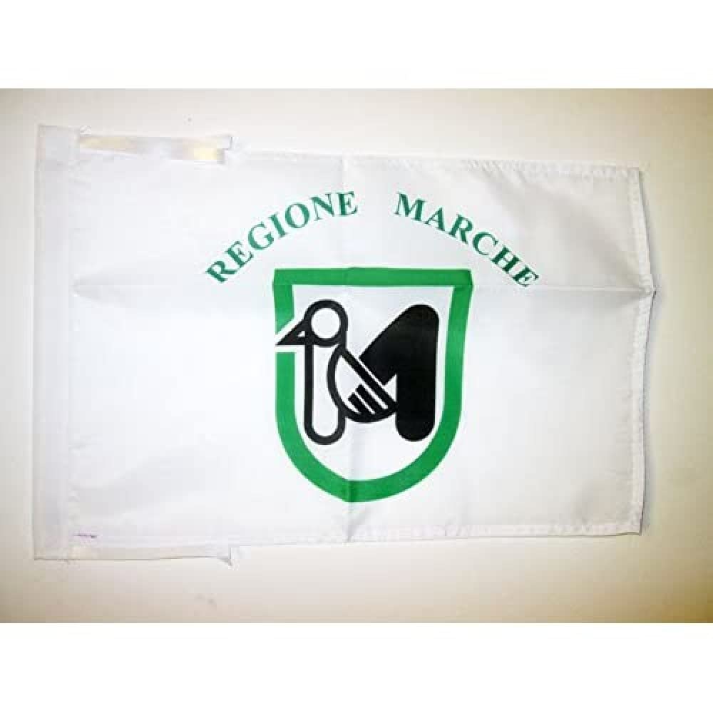 AZ FLAG - Marche Flag - 18'' x 12'' - 100% Polyester Italy - Italian Region Small Banner with Two Cords - Fade Resistant - Vivid Colors - 18x12 in - 45x30 Cm — image 1