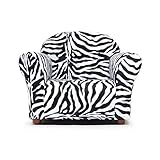 Keet Roundy Faux Fur Children's Chair, Zebra