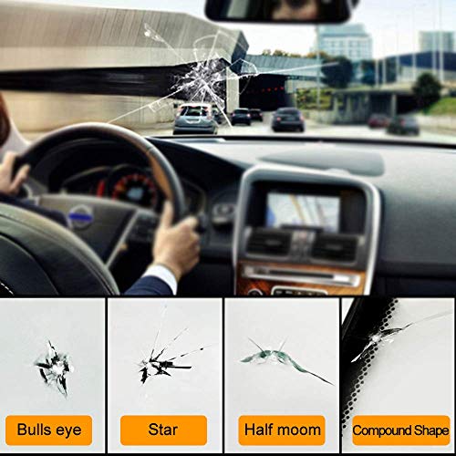 Houkiper Windshield Repair Kit, DIY Car Window Repair Tool, Do-It-Yourself Windshield Chip Crack Repair Kit for Fix Auto Window Glass Scratch, Nicks, Bulls-Eye, Spider Web, Star-Shaped