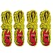 BONANA 4pcs 3mm Reflective Guyline with Tent Tensioner Cord Adjuster for Camping Hiking Shelter Shade Canopy Outdoor Activity