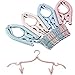 YOUOWO 4 PCS Portable Folding Clothes Hangers with 8 Hanger Clips for Scarves Suits Trousers Pants Shirts Socks Underwear for Travel Home (Blue Green Pink Beige)