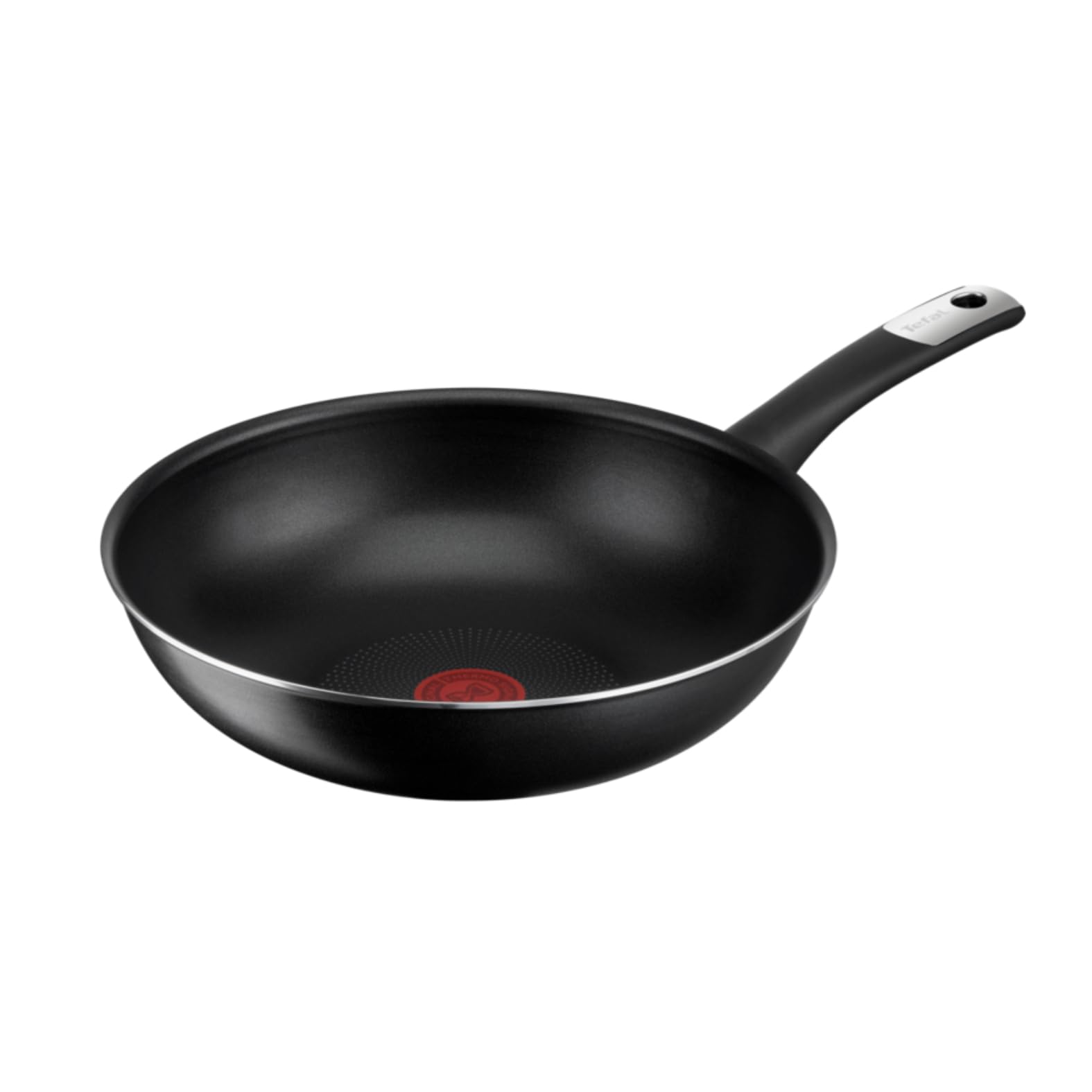 Tefal C38819 Hard Titanium Essential Wokpfanne 28 cm, Antihaftversiegelung mit Titanpartikeln, Thermo-Signal Temperaturanzeiger, spülmaschinengeeignet, Made in France, Schwarz