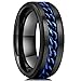 King Will INTERTWINE Stainless Steel 8mm Rings For Men Center Chain Spinner Ring, Size 7-14