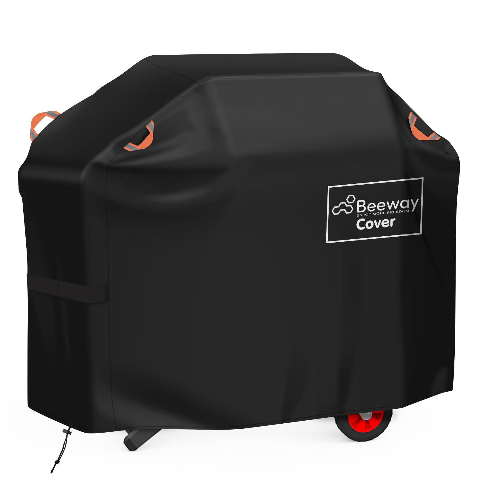 BEEWAY Barbecue Cover, BBQ Grill Cover fits Weber, Brinkmann, Char Broil - Heavy Duty Large BBQ Covers, UV & Waterproof, Rip-proof with Reflective Straps and Storage Bag (145 x 61 x 120cm)