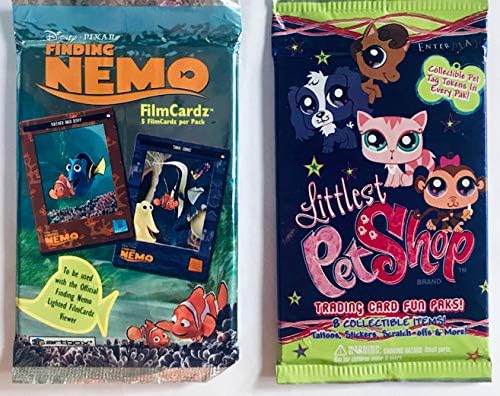 JBrice01 EXCITING LITTLE PET SHOP & FINDING NEMO FILM CARDS 2PCK