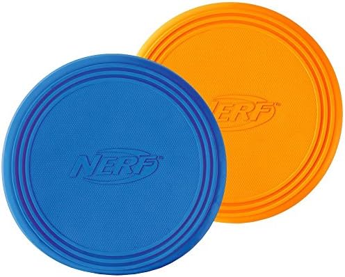 Nerf Dog Toys Rubber Flying Disc, 9", Blue/Orange