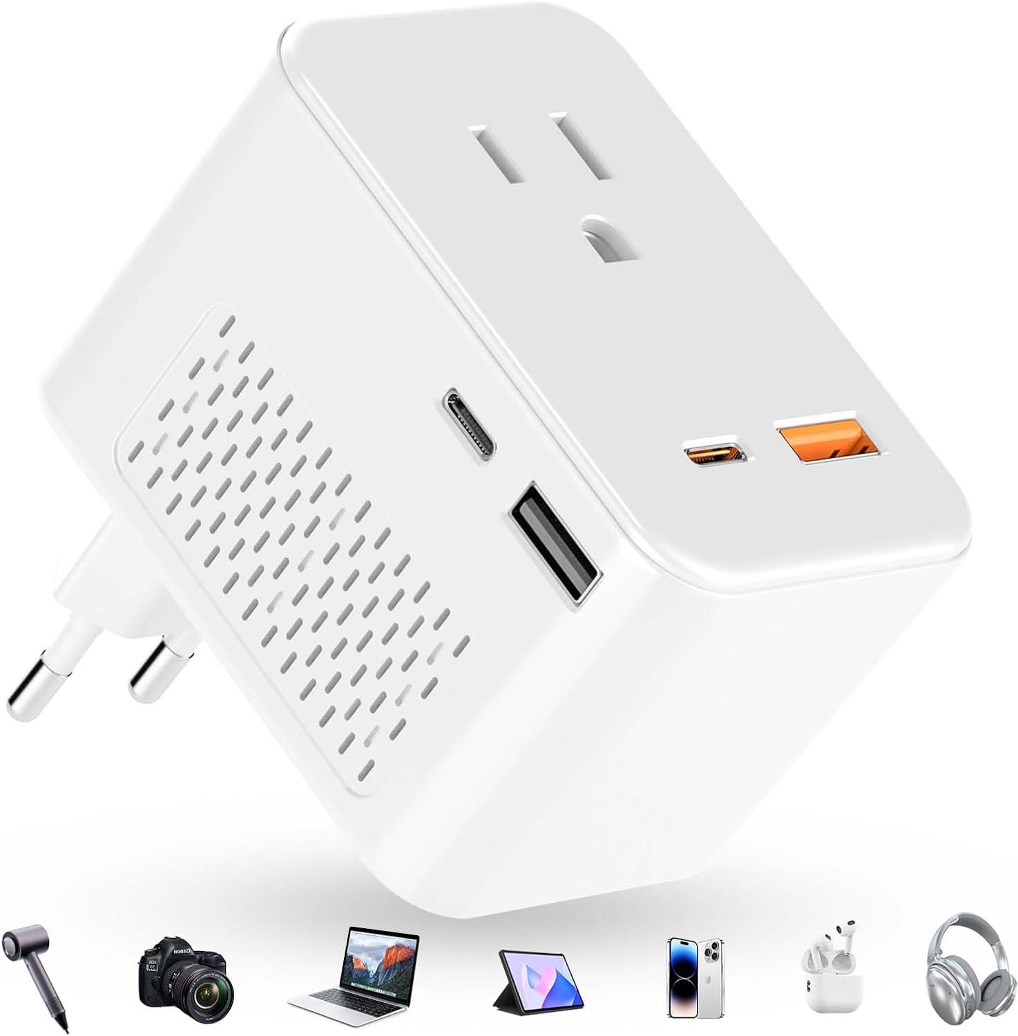 Photo 1 of 220 V to 110 V Voltage Converter, 20 W PD, Reduces 220 V to 120 V, U.S. to Europe Travel Converter for Over 80 Countries, Including Most European Countries, France, Germany, Italy and Australia