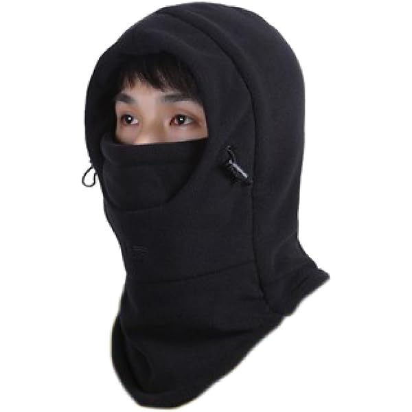 Cagoule Polaire Imperméable Avec Cordon - Cache-cou, Bonnet Intégré - Pour Ski, Moto, Randonnée Hiver