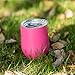 DOKIO 12 oz Pink Sippy Wine Glass Bridesmaid Cup Tumbler Mug Stemless Stainless Steel Double Wall Vacuum Insulated With Crystal Clear Lid For Ice Hot Drink Coffee Champagne Cocktails