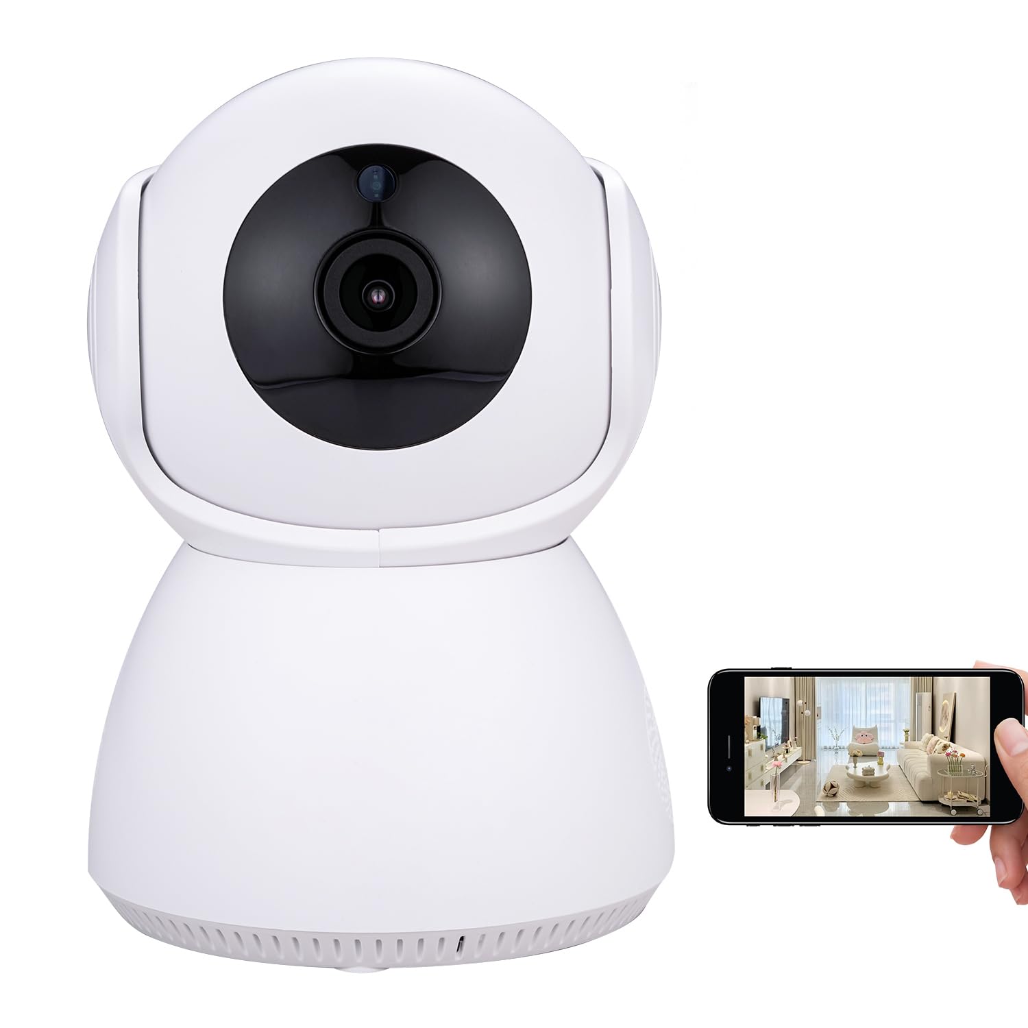 New Flash 3MP Pan Tilt Security Camera Indoor Home, WiFi Baby Pet Dog Monitor, 360° Rotational Views, Night Vision, Motion Tracking, 1080P, 2-Way Audio, Cloud/SD Card Storage, Device Sharing