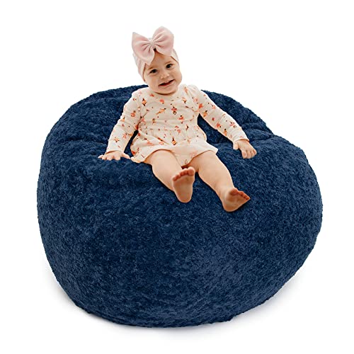 CordaRoy's Faux Fur Bean Bag Chair for Kids, Convertible Chair Folds
