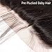 Grand Nature 16 Inch Transparent Lace Frontal Closure 13 x 4 Human Hair Body Wave Pre Plucked Ear To Ear Lace Frontals With Bangs Baby Hair Knots Can Be Bleached