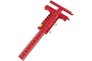 T Shaped Marking Gauge for Woodworking, Adjustable Layout Tool with Fine-Tuning Screw for Measuring (0-210mm), for Durable Al