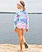 RuffleButts Little Girls Long Sleeve UPF 50+ Rash Guard Bikini Swimsuit Set
