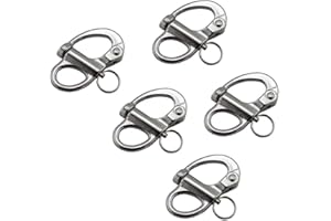 Ayunwei Snap Shackles 316 Stainless Steel Fixed Snap Tack Shackle for Boat Spinnaker Halyard of 5 Pcs