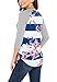 Annflat Women's 3 4 Sleeve Floral Print T-Shirts Casual Striped Blouse Tops XX-Large Multi