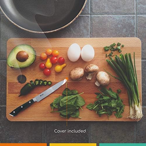 Fac Set de 5 Couteaux Professionnels avec Lame en Acier Inoxydable et Carbone : Chef, Pain, Viande, Office et Cuisine | Kit Chef avec Support en Bois | Manche Ergonomique | Moderne et élégant