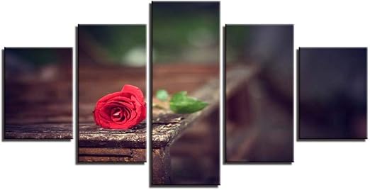 LIXB Rote Rose Blume Wandkunst Wohnzimmer HD Druckt Hauptdekoration