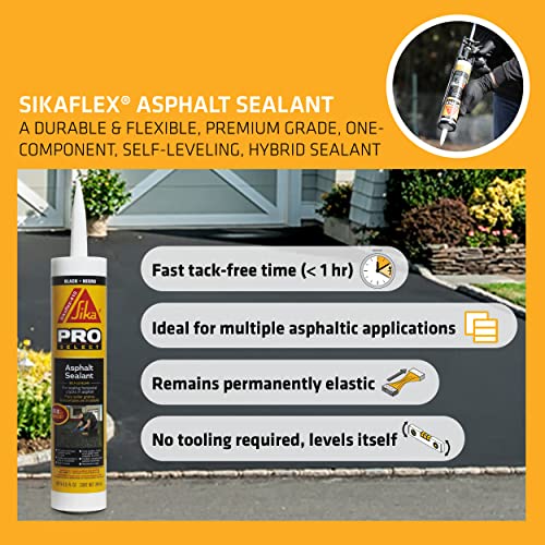 Sikaflex410 Asphalt Sealant, Black, SelfLeveling Hybrid Sealant For