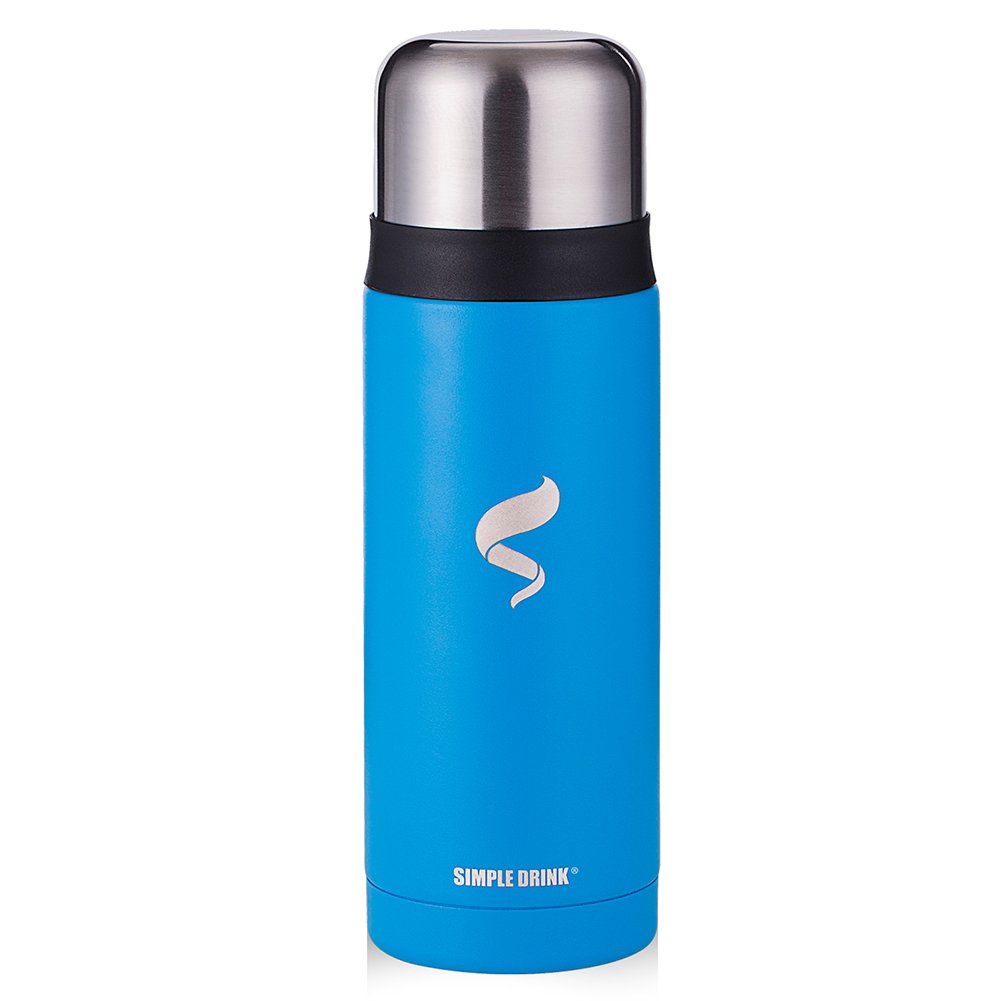 Simple Drink Blue 25oz Stainless Steel Running Water Bottle Reusable, Hydroflask, Hydro Vacuum Sealed Metal Flask, Kids Thermos Coffee Travel Mugs Funny, Insulated Infuser Tea Cups, Cool Large Canteen