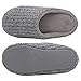 HomeIdeas Women's House Indoor Slippers Memory Foam Slip-on Bedroom Cozy Summer Lightweight Outdoor Shoes with Rubber Sole (Size 7-8 B(M) US, Light Gray)